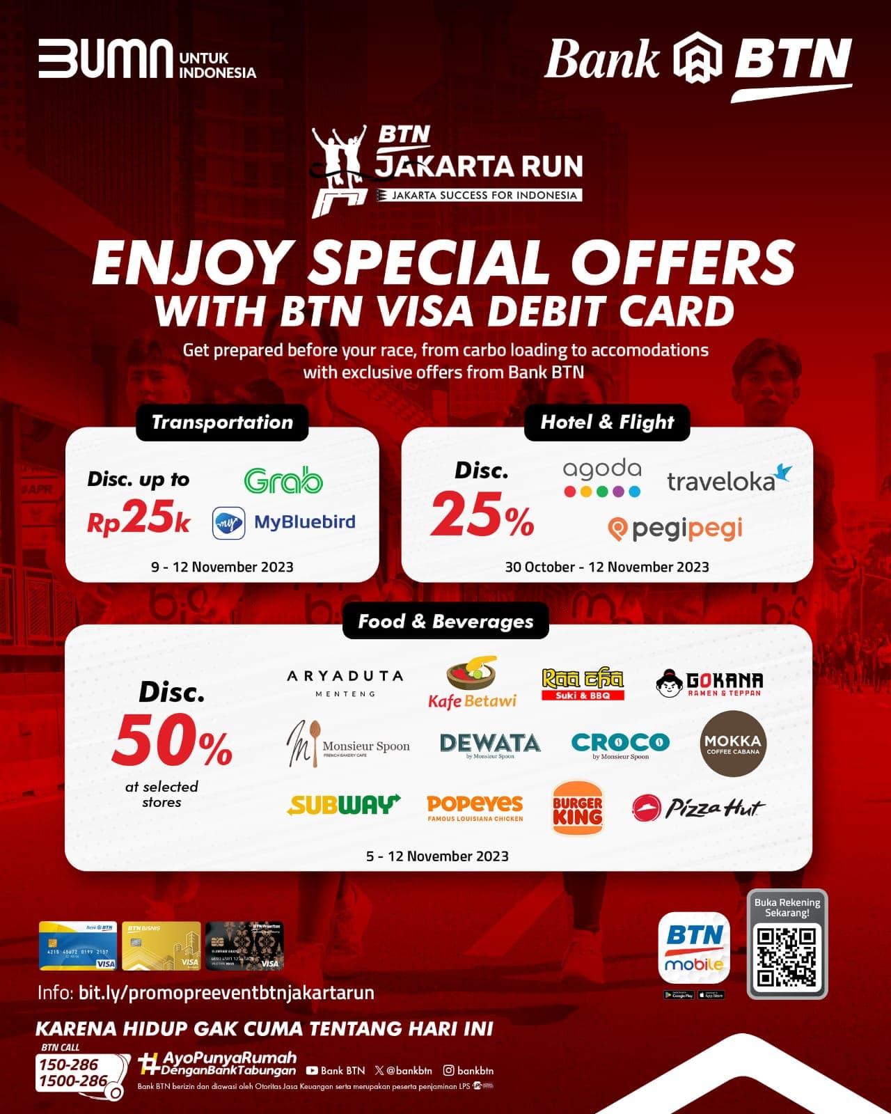 Banyak Promo Jelang BTN Jakarta Run 2023, Diskon Merchant Hingga 50 Persen