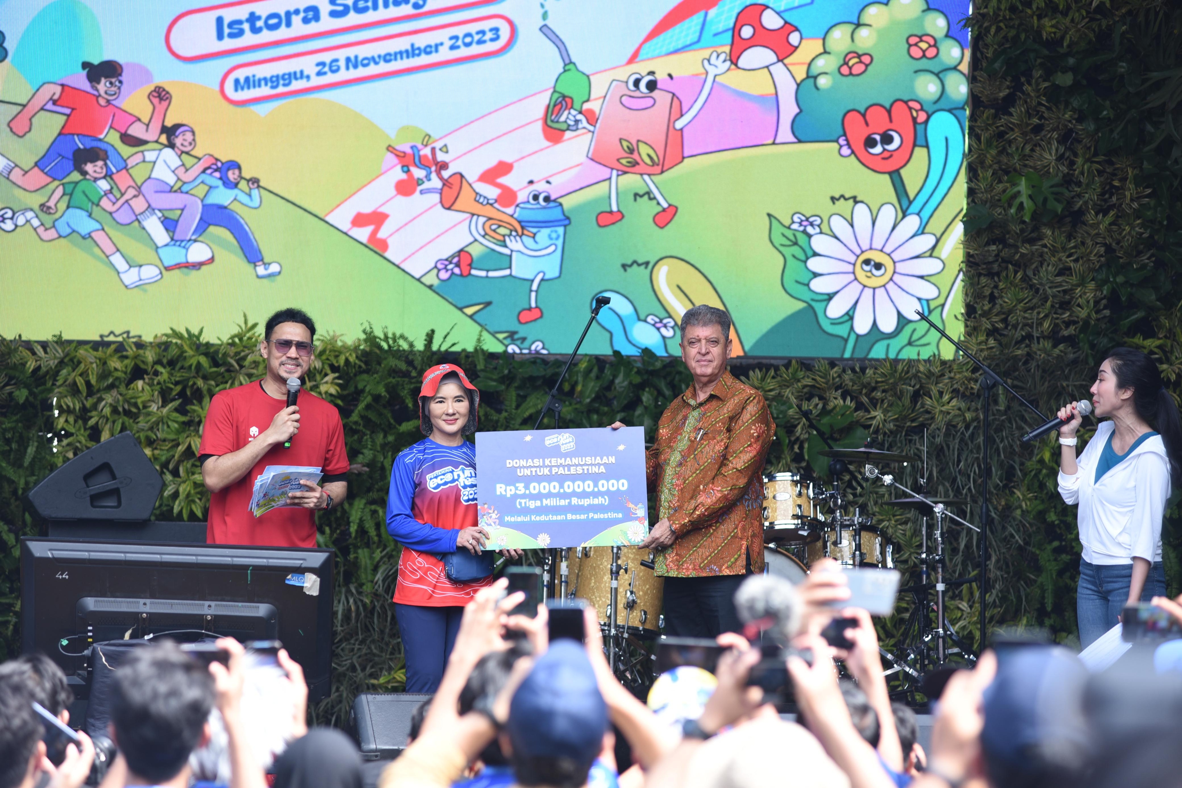Pertamina Eco RunFest 2023 Serahkan Aksi Kemanusiaan Untuk Palestina