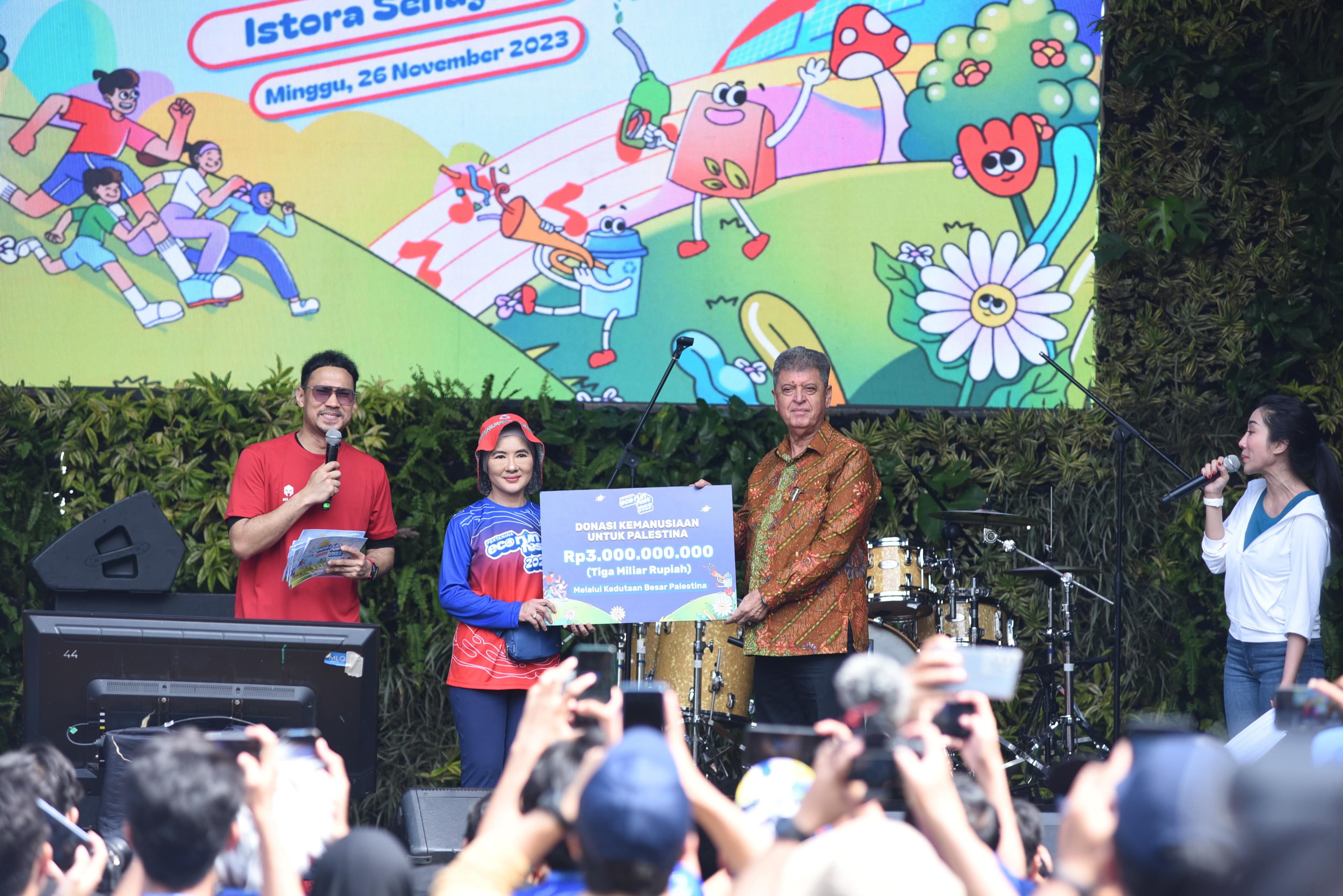 Pertamina Eco RunFest 2023 Serahkan Aksi Kemanusiaan Untuk Palestina