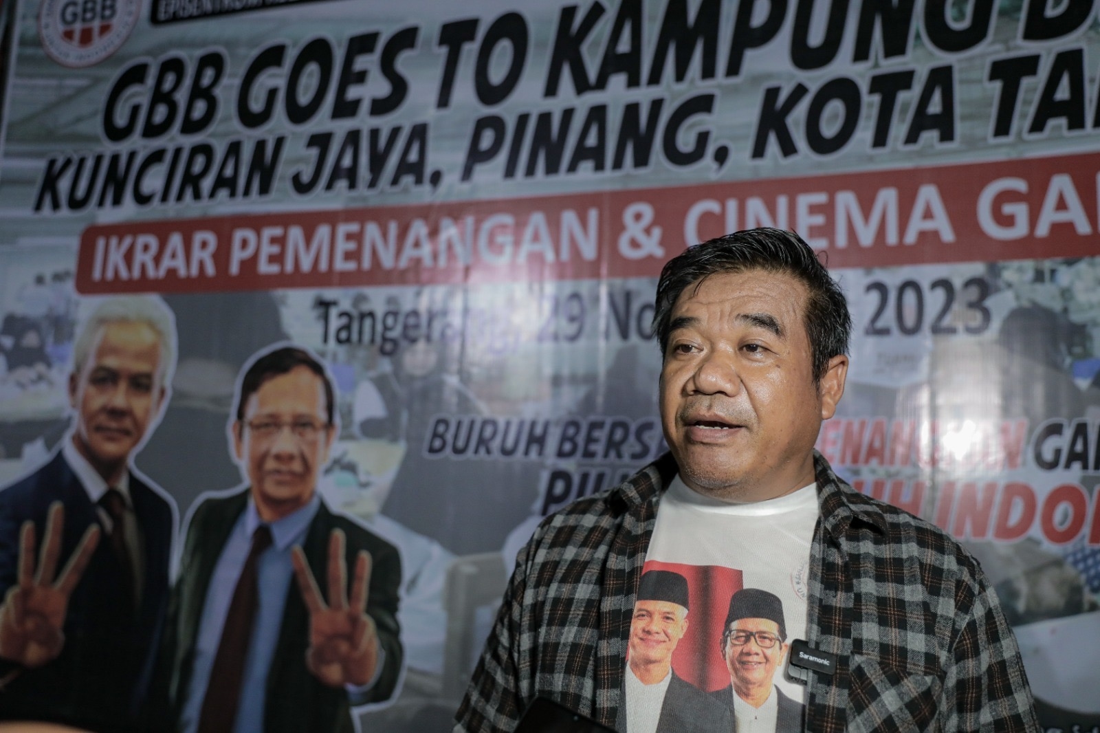 Kunjungi Perkampungan Buruh di Tangerang, GBB Gelar Nonton Bareng Layar Tancap