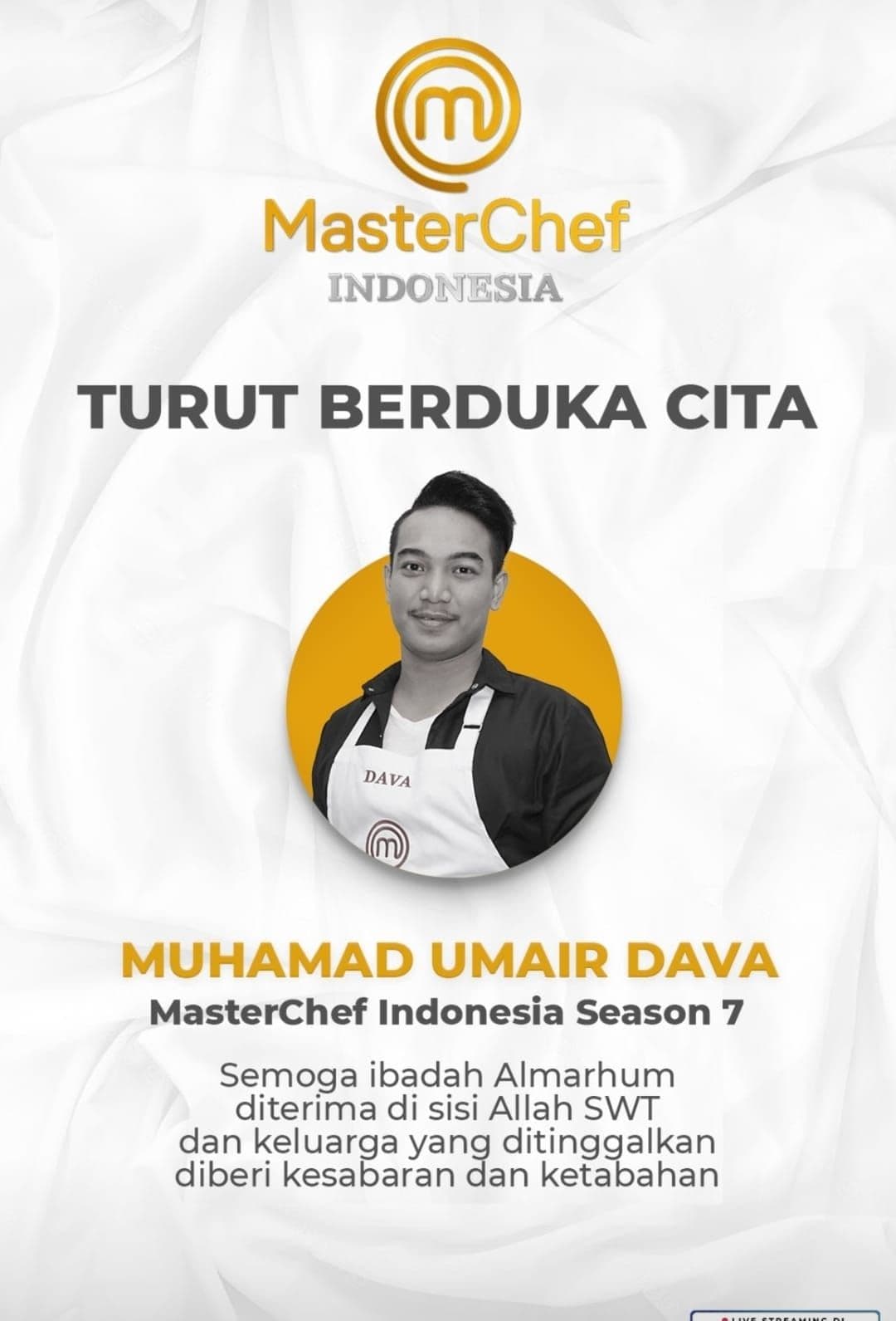 Profil Umair Dava MasterChef Indonesia Season 7 Meninggal Dunia karena Asam Lambung, Ternyata Pernah jadi Koki Pribadi Ruben Onsu