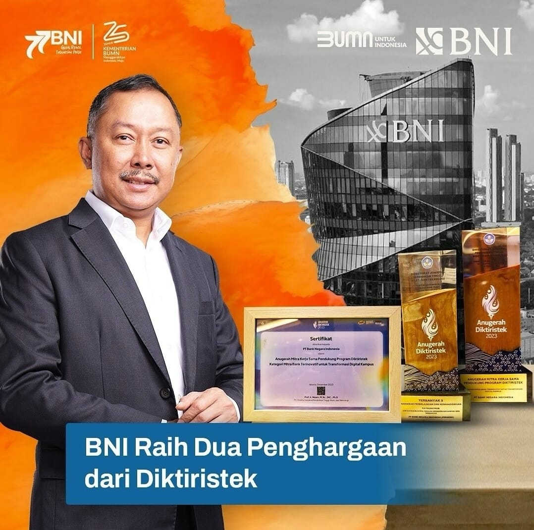 Inovatif Dalam Layanan Kampus, BNI Raih 2 Penghargaan Kemendikbudristek