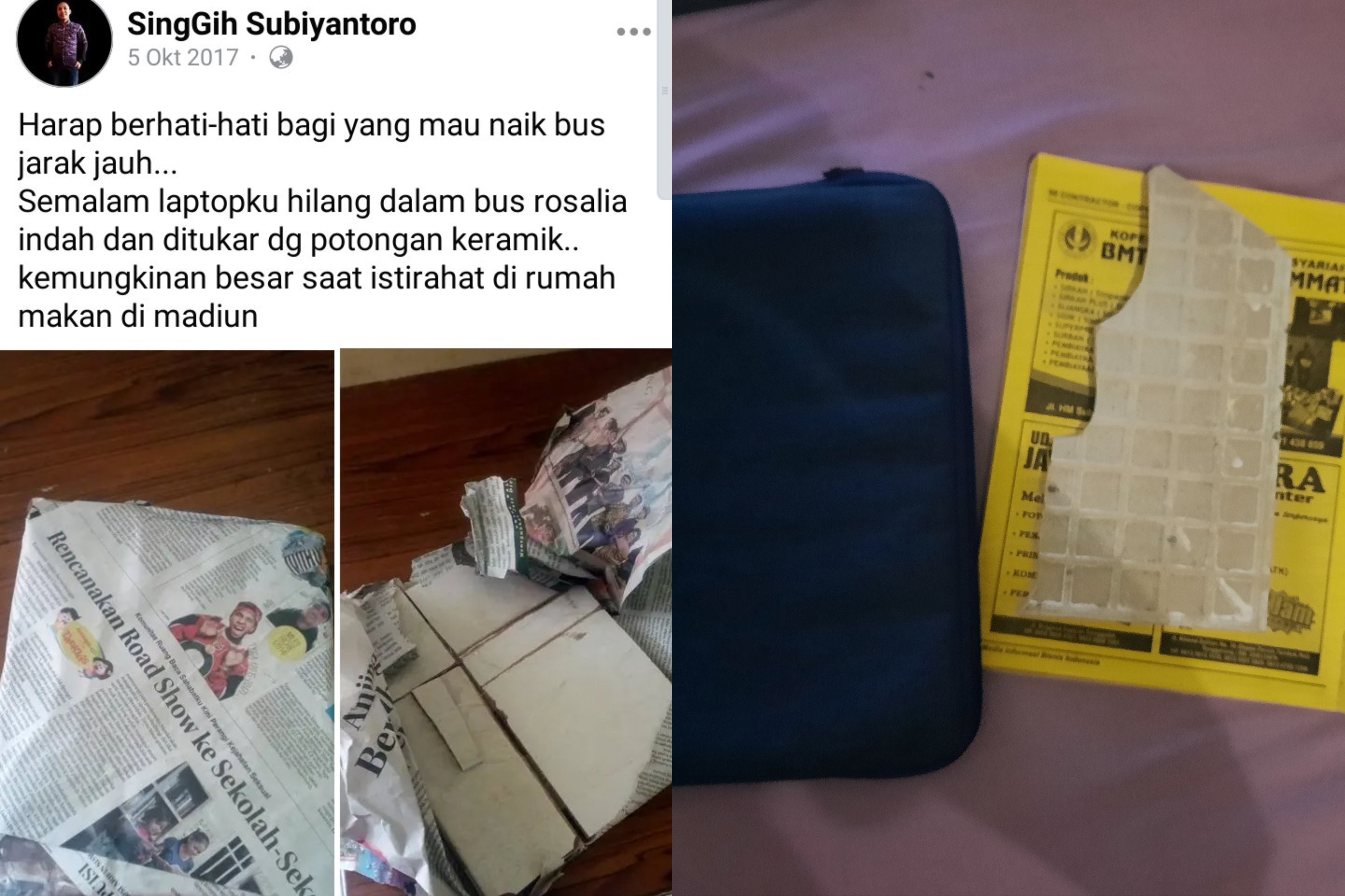 Enggak Cuma Sekali! Berikut Kumpulan Korban Pencurian di Bus Rosalia Indah