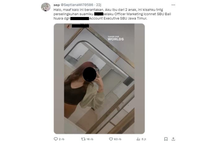 Viral Lagi di X, Curhatan Istri Sah Soal Dugaan Perselingkuhan Suaminya Sales Iconnet PLN dan Pelakornya yang Lebih Galak