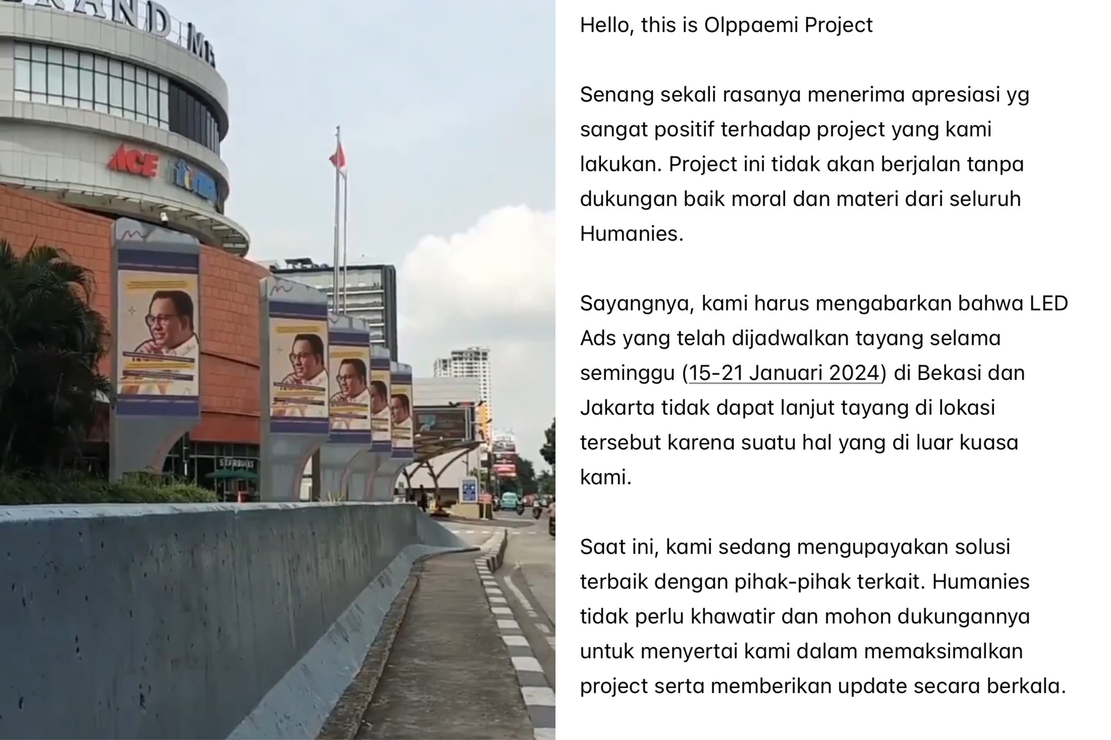 Kpopers Bergerak Usai Iklan Videotron Anies Baswedan Ditakedown, Netizen: Kita Kpopers Pantang Mundur