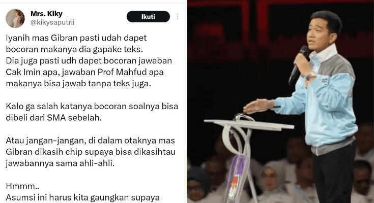 Kiky Saputri Beri Balasan Netizen yang Sebut Gibran Sudah Tahu Jawaban Materi Debat: Kayaknya Pakai Chip dan Dapat Informasi dari Ahli