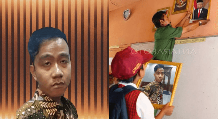 Heboh Foto Lucu Gibran Rakabuming Jadi Pajangan Wakil Presiden di Sekolah, Netizen: Gambar yang Membuat Anak Malas Belajar