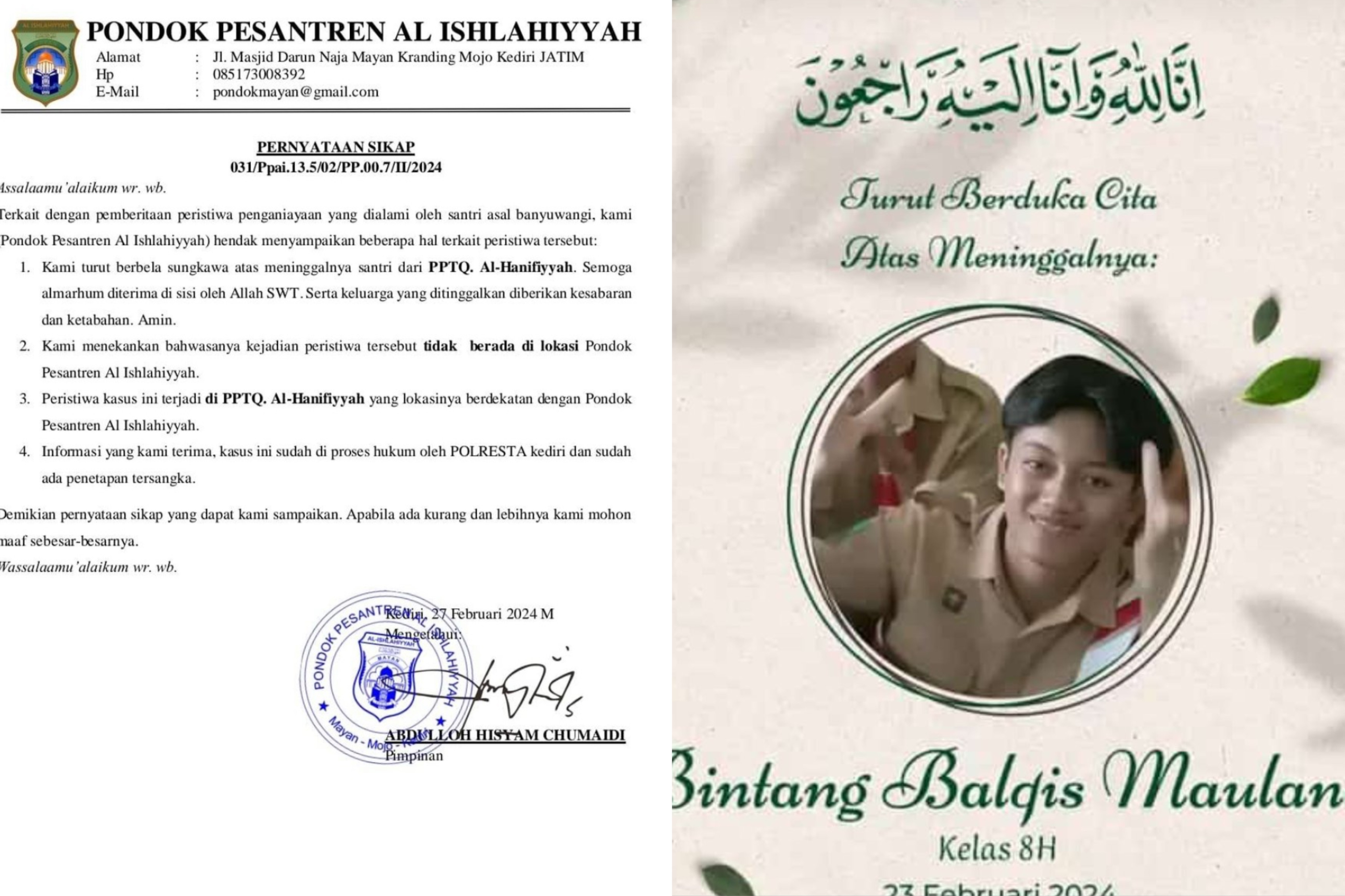 Pengakuan Ponpes Al Ishlahiyyah Soal Tewasnya Bintang: Bukan Santri Kami, Kejadian Berada di Luar Pesantren