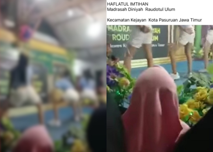 VIRAL Aksi Goyang Ngebor 3 Remaja Perempuan di Panggung Wisuda Madrasah Pasuruan, Kemenag Turun Tangan ke TKP