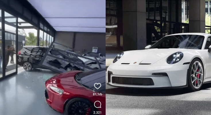 Pengemudi Xpander yang Tabrak Porsche di Showroom Jadi Tersangka, Terancam Kurungan 2 Tahun Penjara