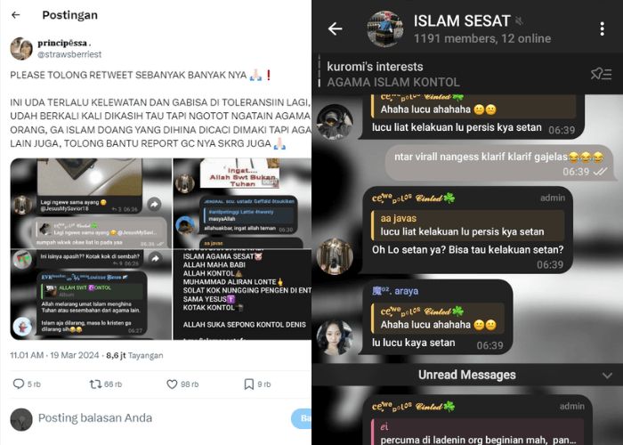 Viral Grup Telegram Ini Menistakan Islam, Netizen: Tolong Pak Polisi Tangkap Pelakunya!