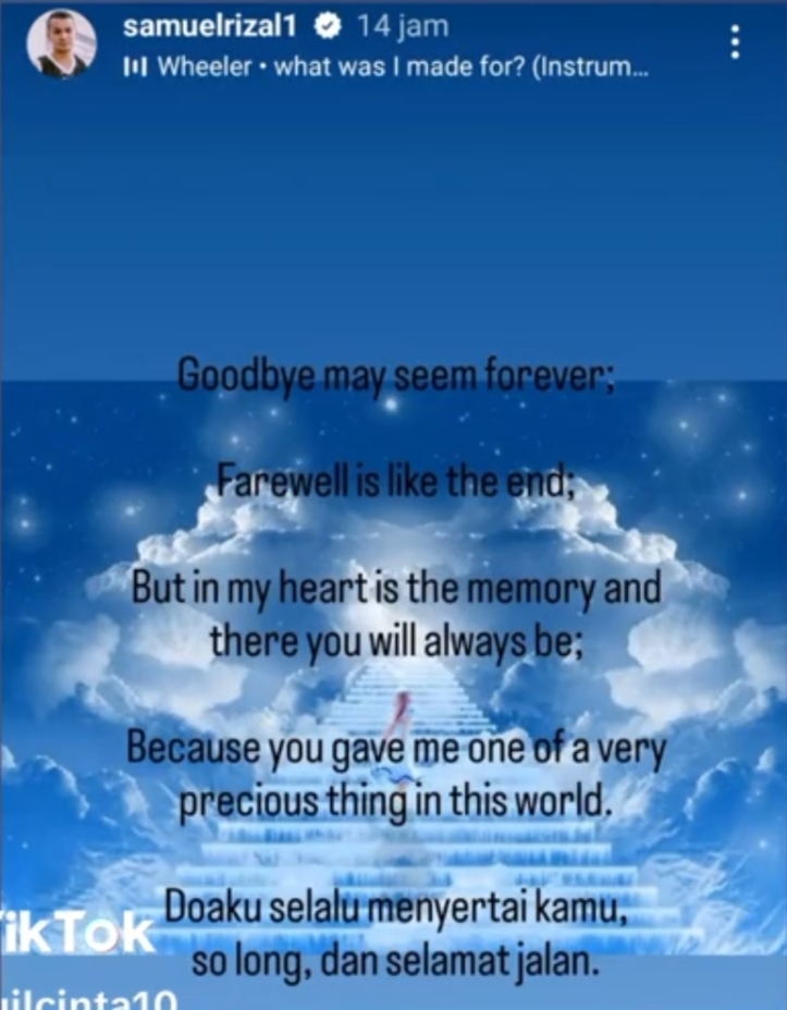 Mantan Istri Meninggal Dunia, Samuel Rizal Tulis Pesan Menyentuh