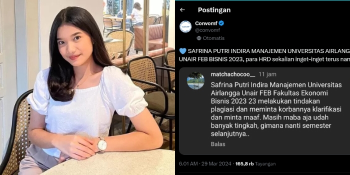 Siapa Itu Safrina Putri Indira? Mahasiswa UNAIR yang Trending Topic di X Karena Akui Plagiasi Tugas Teman Ternyata Konten Kreator TikTok