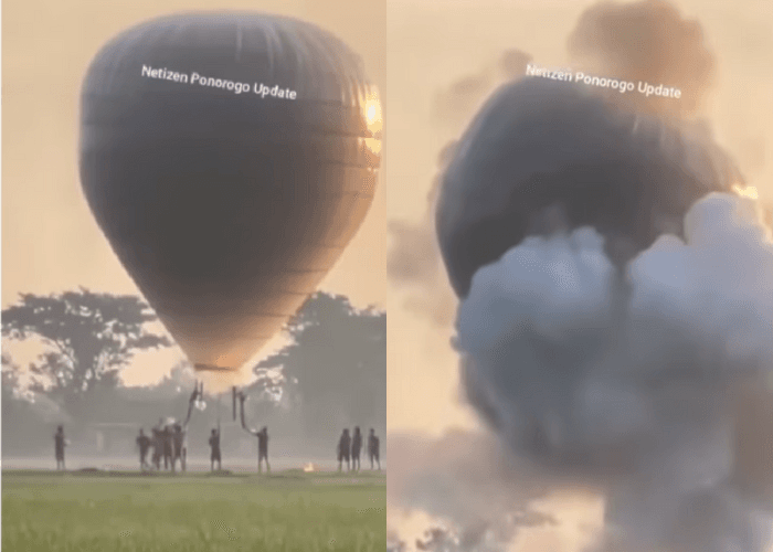 Viral! Beredar Video Detik-detik Balon Udara Berisi Petasan Meledak di Ponorogo, Empat Remaja Luka-luka