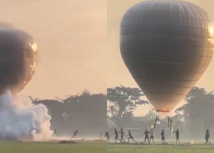 VIRAL Kronologi Balon Udara Raksasa Meledak di Ponorogo, Polisi Amankan 15 Terduga Pelaku