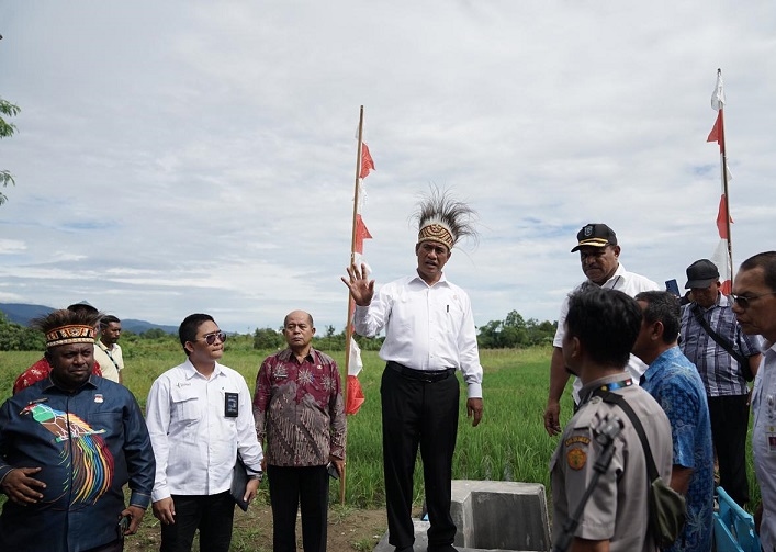 Tinjau Cetak Sawah di Manokwari, Mentan Dorong Pompanisasi dan Mekanisasi