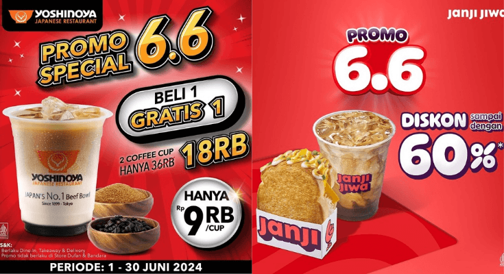 7 Daftar Promo Makanan dan Minuman 6.6, Saatnya Berburu Diskon di Bulan Juni 2024!