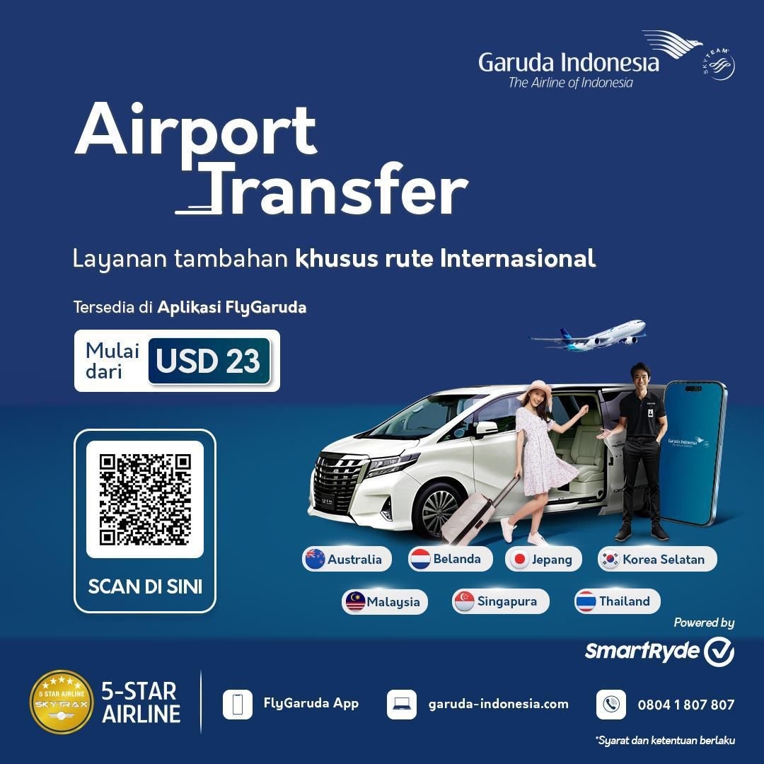 Garuda Indonesia Gandeng SmartRyde Sediakan Airport Transfer Service