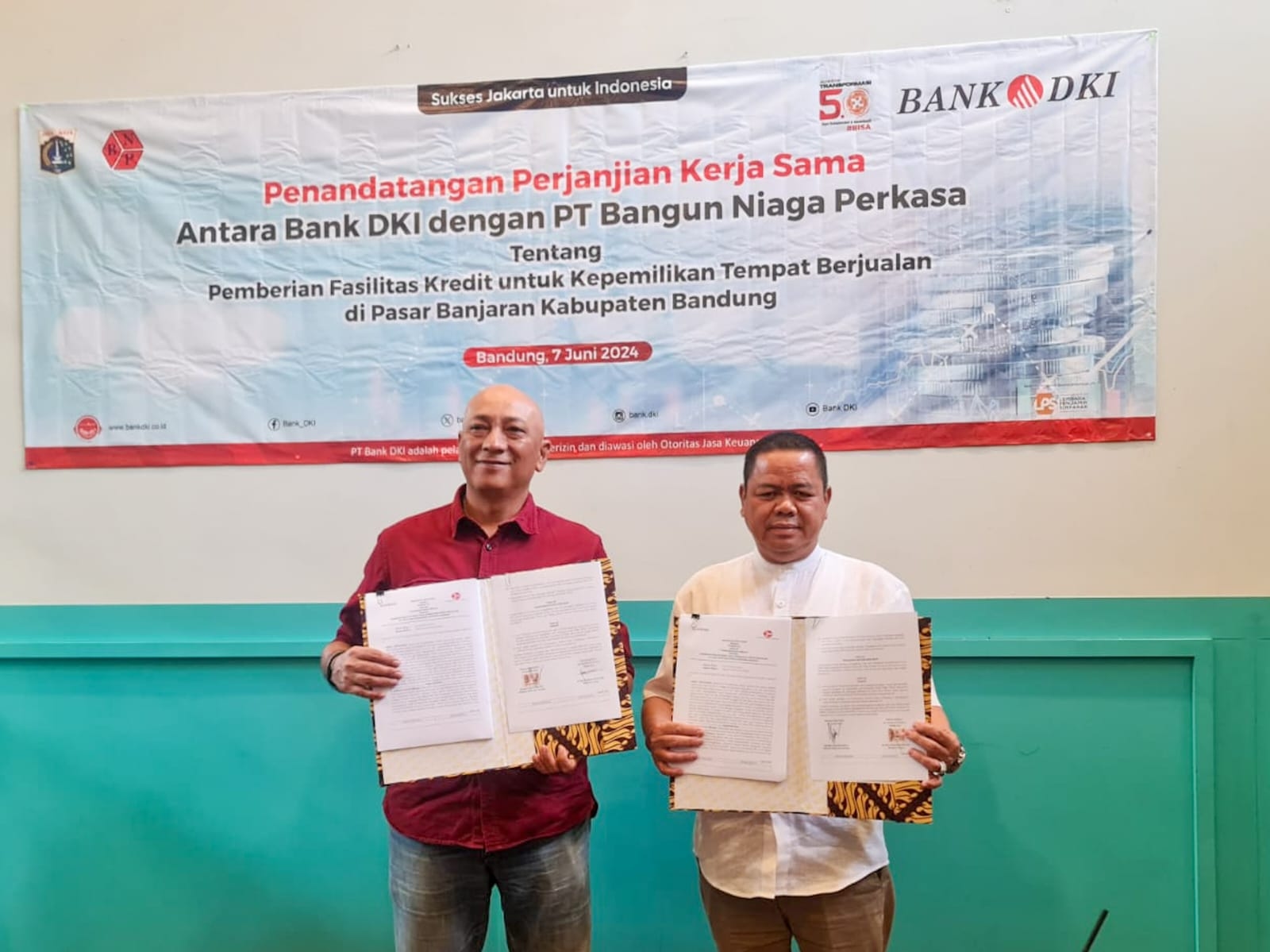 Bank DKI Berikan Kredit Kepemilikan Kios di Pasar Sehat Banjaran
