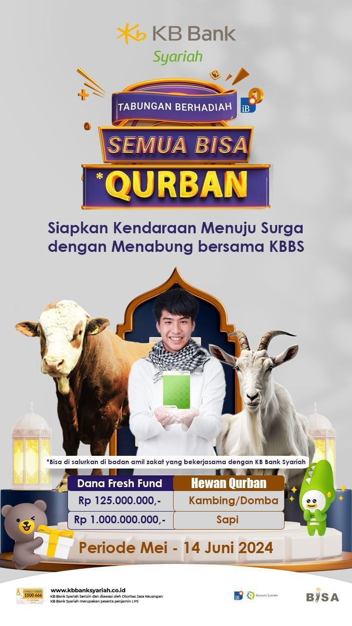 KB Bank Syariah Luncurkan Tabungan Berhadiah Kurban dan Deposito Wakaf