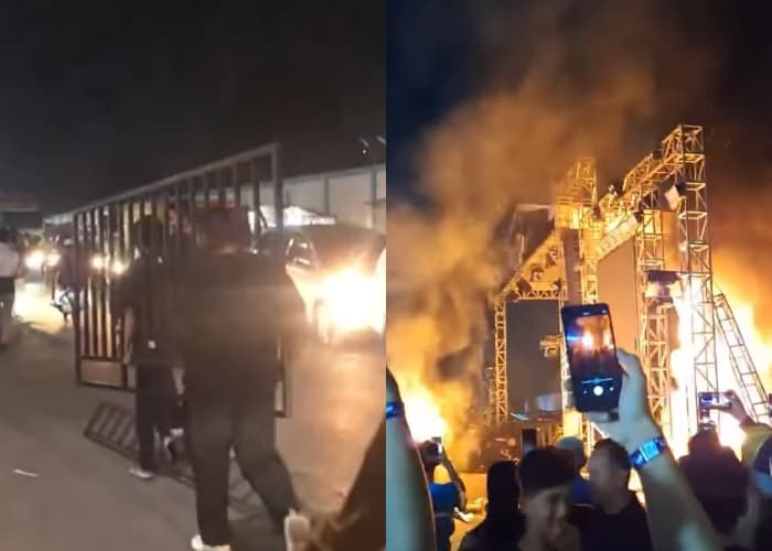 VIRAL Penonton Ricuh Bakar Panggung Lentera Festival di Tangerang Gegara Artis Tak Tampil, Begini Kronologinya