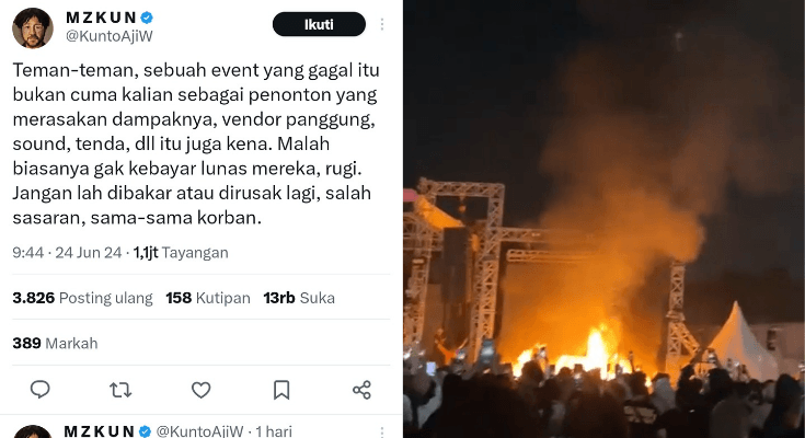 VIRAL Konser Lentera Festival 2024 Dibatalkan, Kunto Aji Kecam Ulah Penonton yang Rusak Properti hingga Rugikan Vendor!