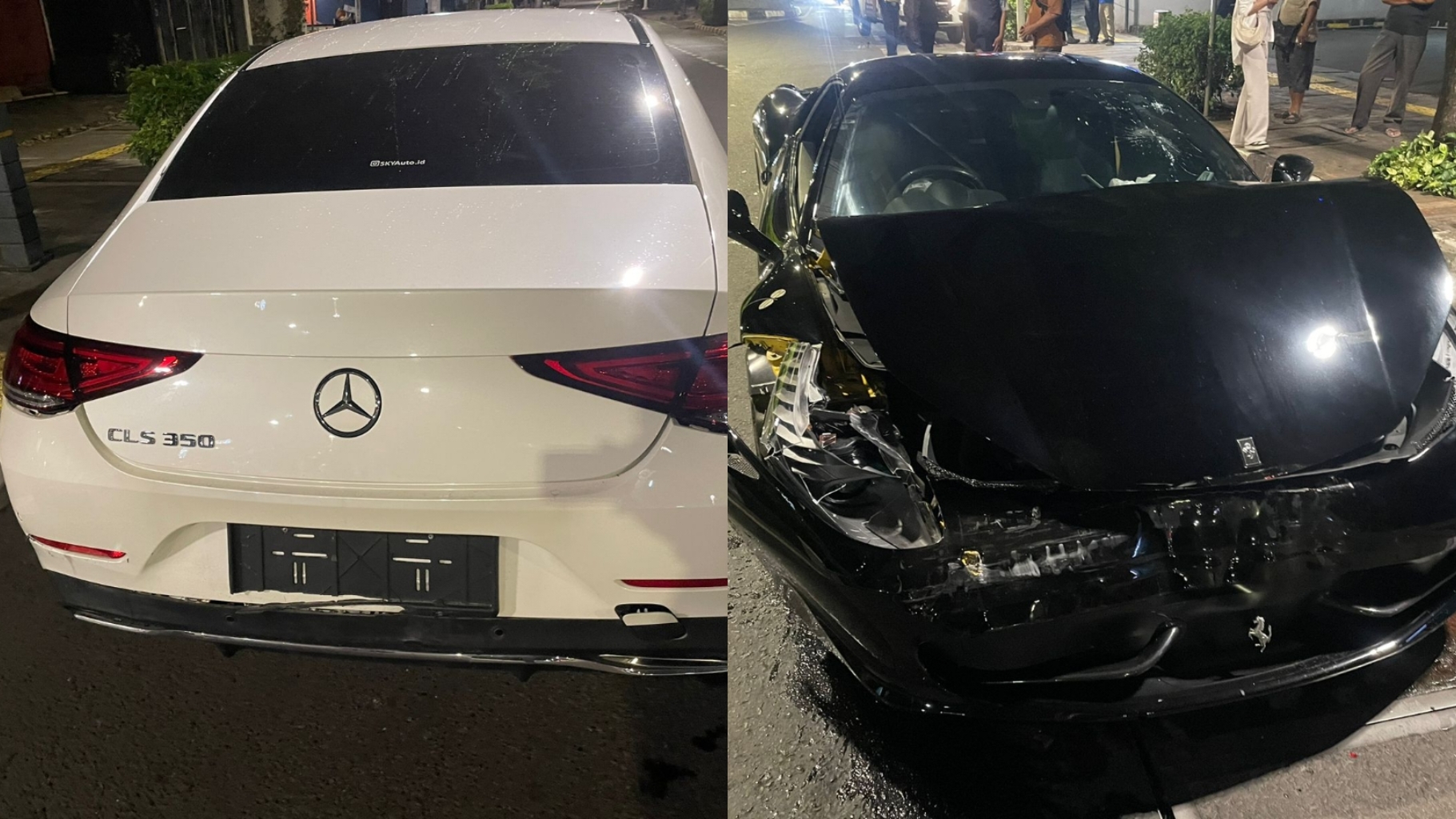 Ferrari Seruduk Mercy Sampai Ringsek di Kebayoran Baru, Kedua Pengemudi Sepakat Damai