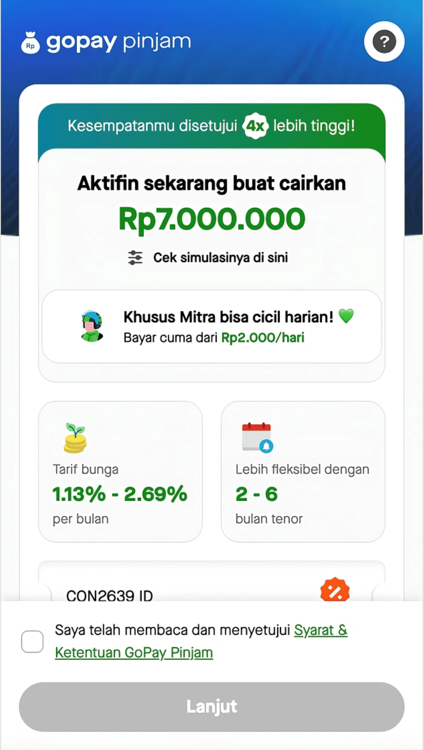 Gopay Pinjam Tawarkan Pinjaman hingga Rp15 Juta dan Cicilan Harian Rp2 Ribu ke Mitra Ojol