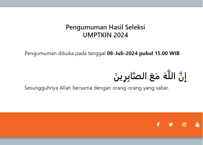 Bersiap! Hasil UMPTKIN 2024 Bakal Diumumkan Hari Ini, Simak Link dan Cara Ceknya