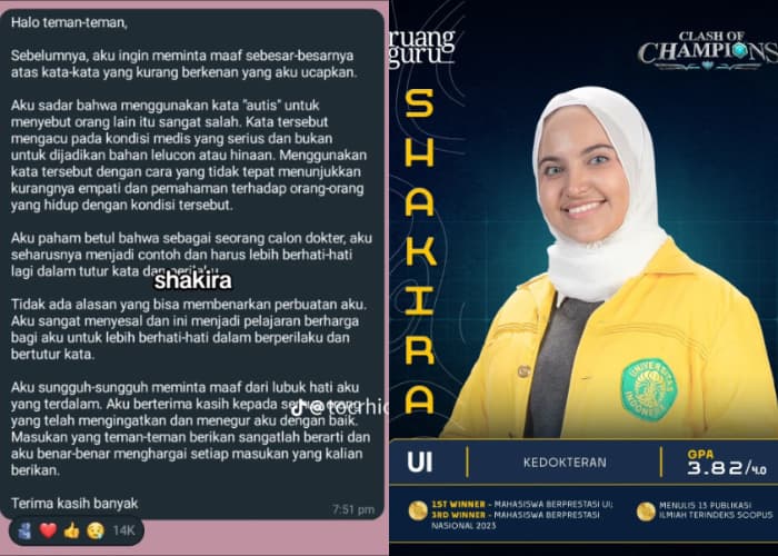 Klarifikasi dan Permohonan Maaf Shakira Clash Of Champions Usai Sebut Kata Autis Saat Live: Aku Sangat Menyesal...