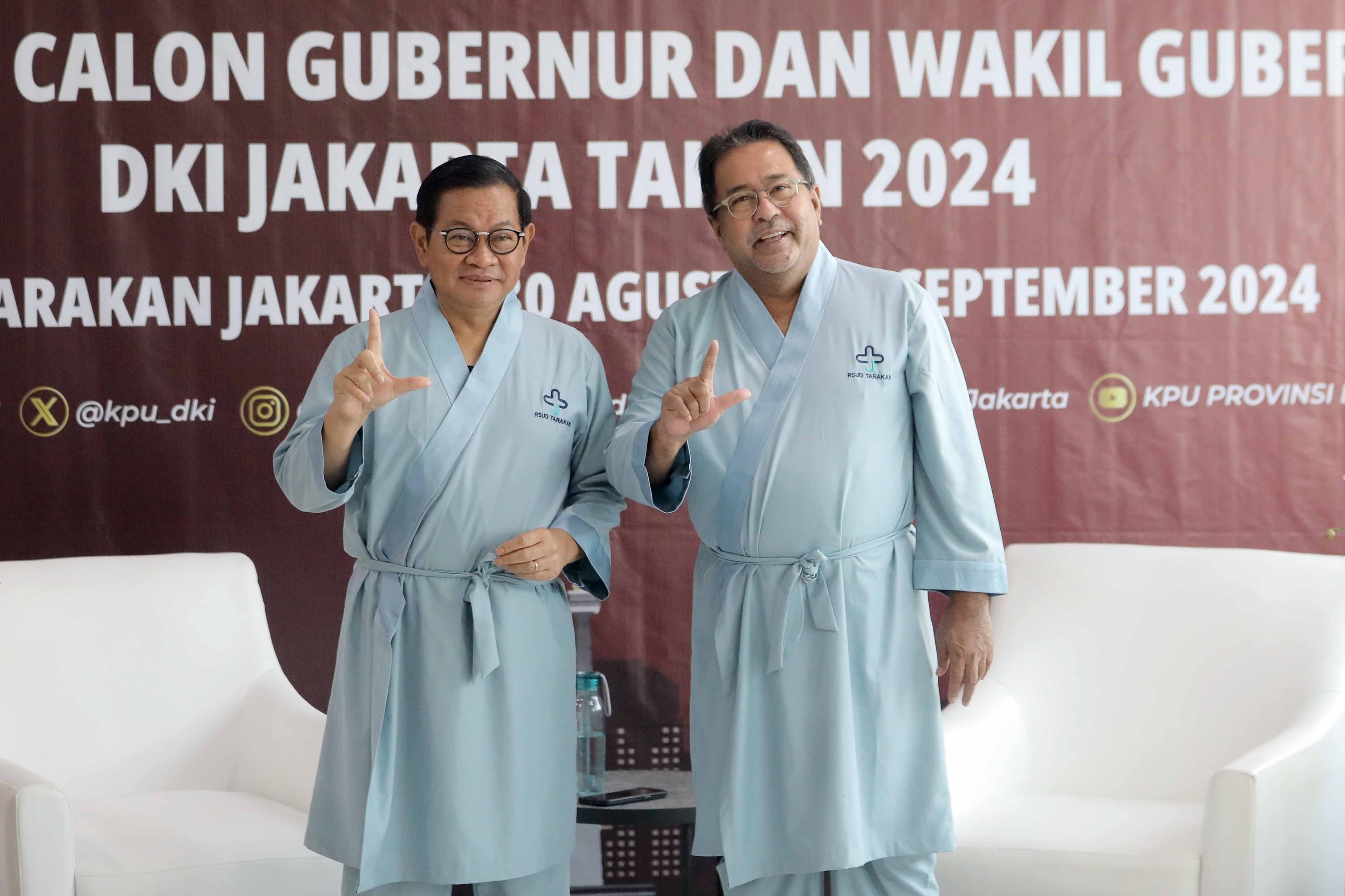 Pramono Anung-Rano Karno Jalani Tes Kesehatan di RS Tarakan