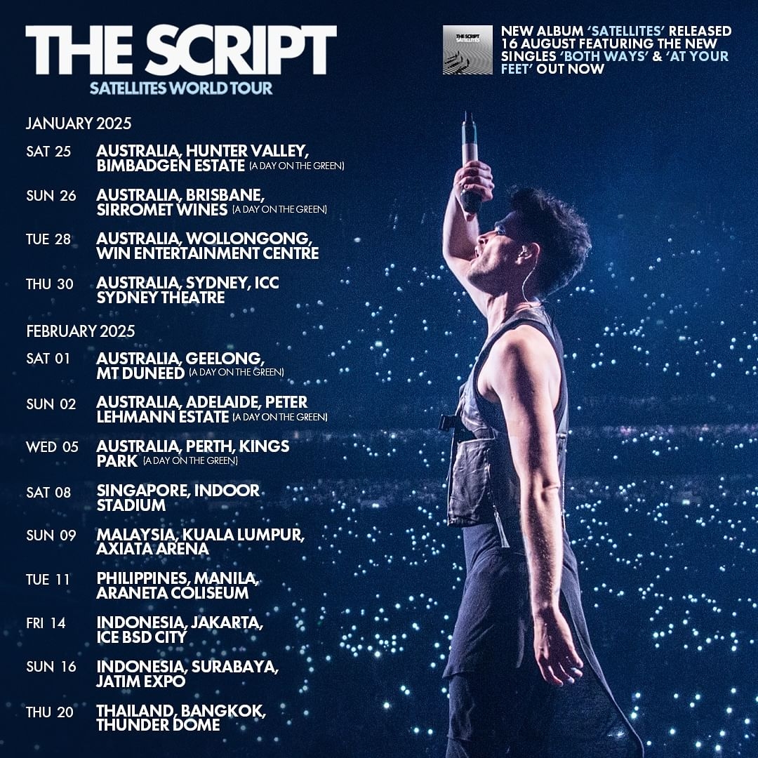 Link Beli dan Harga Tiket Konser The Script Jakarta dan Surabaya 2025