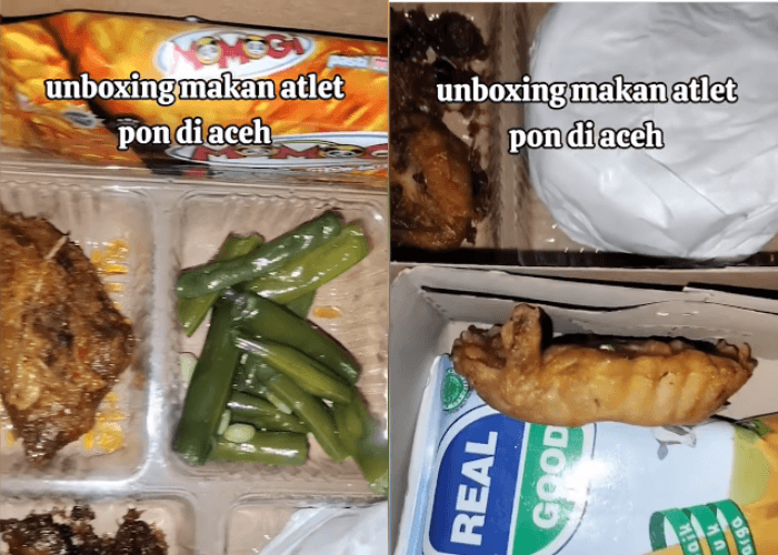 Viral Video Penampakan Isi Nasi Kotak Atlet PON Aceh-Sumut yang Tak Penuhi Standar Gizi, Netizen: Atlet Kok Dikasih Momogi