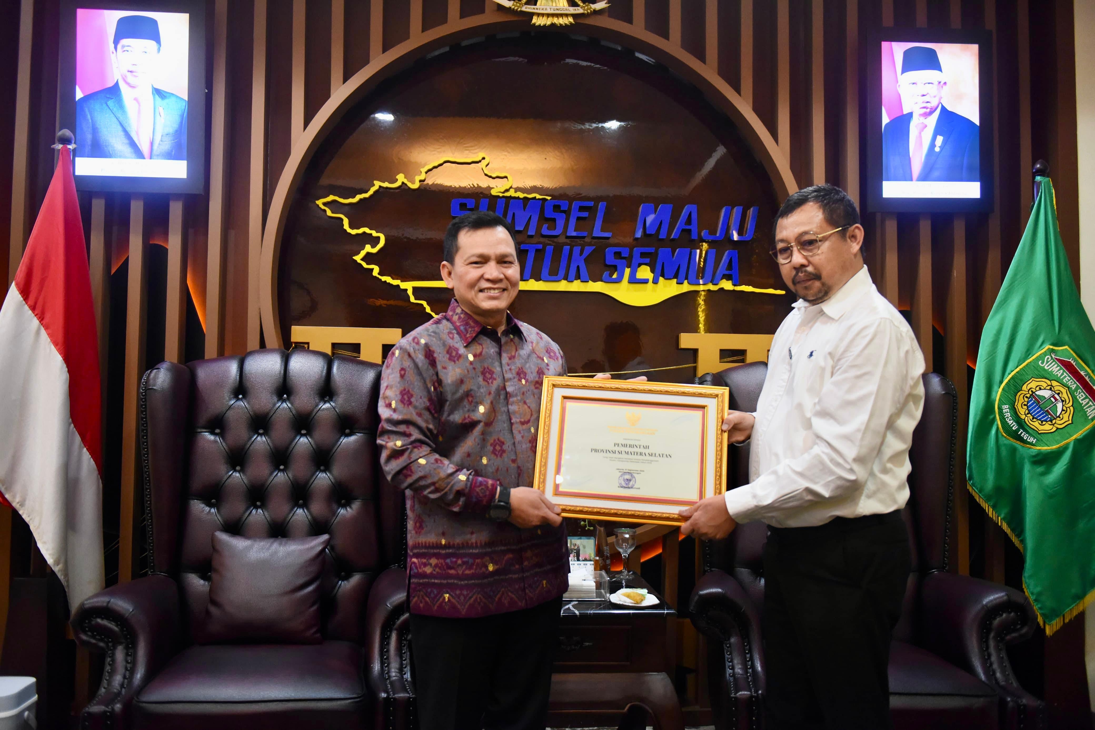 Pj Gubernur Elen Setiadi Bangga Provinsi Sumsel Raih Anugerah Wahana Tata Nugraha Wiratama dari Presiden