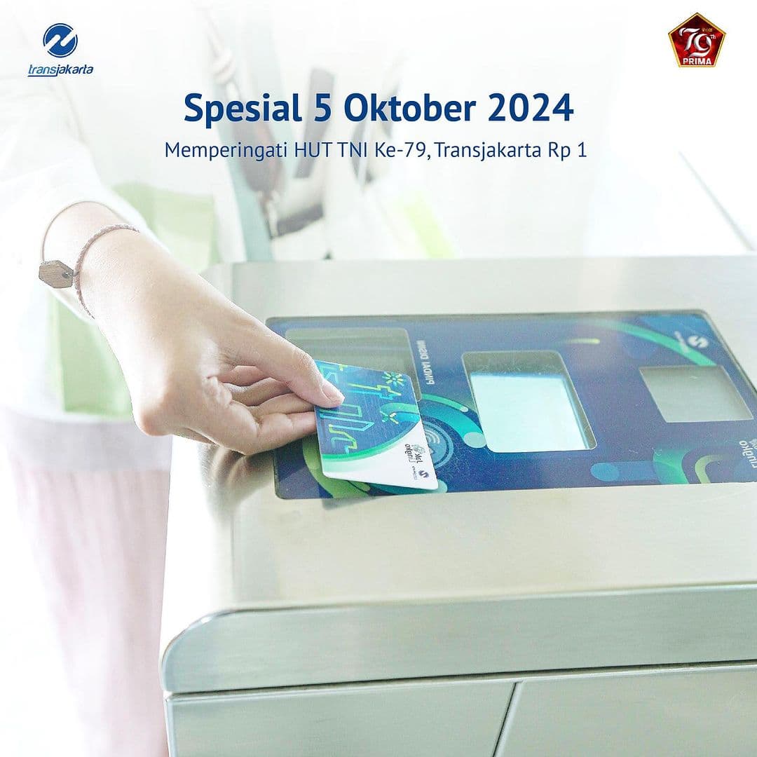 Rayakan HUT TNI ke-79! MRT, LRT dan Transjakarta Hanya Rp1