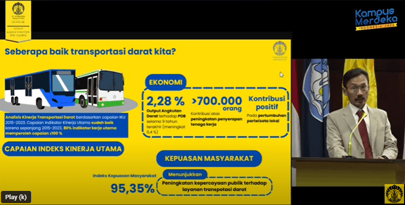 Studi UI: Angkutan Darat Sumbang Rerata 2,28 Persen ke PDB dalam 9 Tahun Terakhir