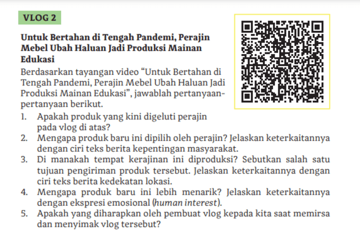 Kunci Jawaban Bahasa Indonesia Kelas 11: Memahami Vlog tentang Perajin Mebel