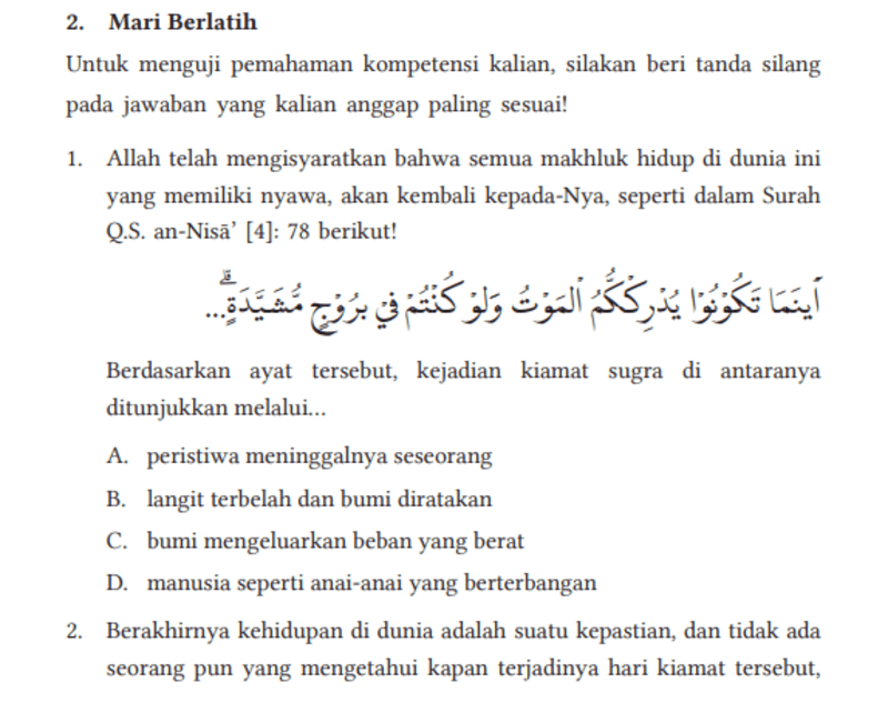Kunci Jawaban PAI Kelas 9 Halaman 53: Pembahasan Tentang Hari Kiamat