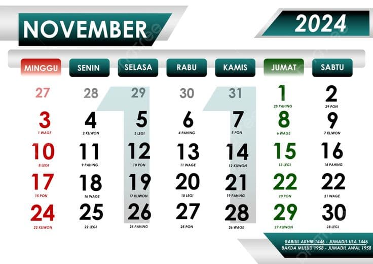 Daftar Hari Besar Nasional dan Internasional di Bulan November 2024, Ada Libur Panjang