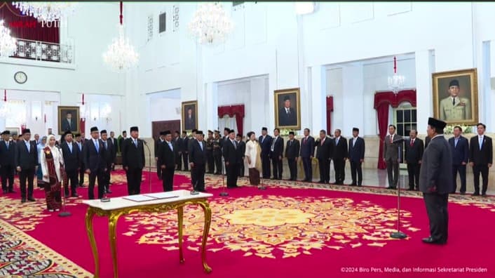 Prabowo Lantik 7 Anggota DEN 2024-2029, Mari Elka Pangestu Jadi Wakil Ketua