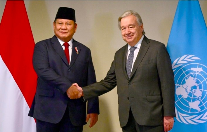 Bertemu Sekjen PBB, Prabowo Tekankan Komitmen Indonesia Dukung Perdamaian Dunia