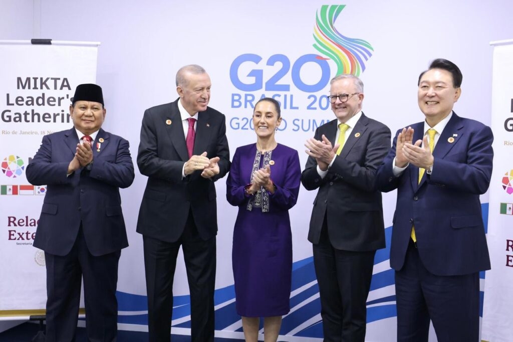 Di Sela KTT G20 Brasil, Prabowo Hadiri Pertemuan Pemimpin MIKTA ke-2