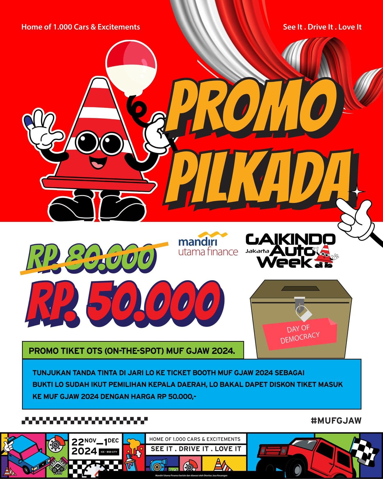 Pameran MUF GJAW 2024 Hadirkan Promo Tiket Masuk Khusus Pilkada