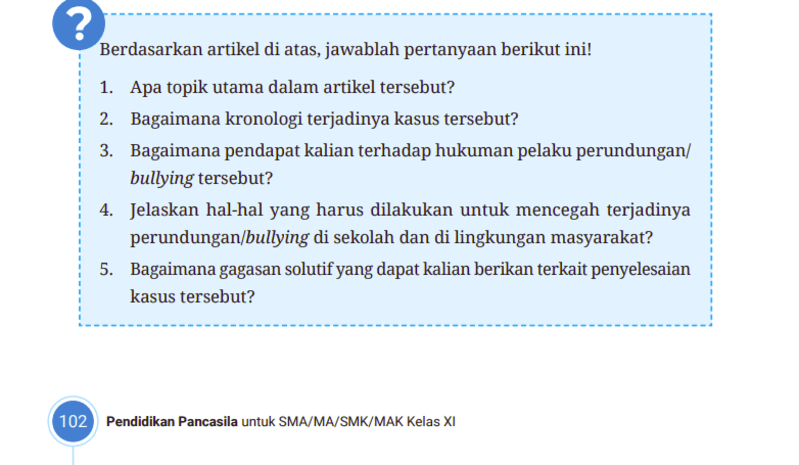 Kunci Jawaban Pendidikan Pancasila Kelas 11 Halaman 10 Kurikulum Merdeka, Mempelajari Artikel