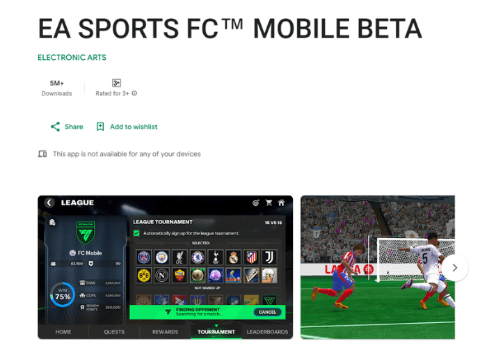 Cara Instal EA Sports FC Mobile Versi Beta Melalui Google Play Store