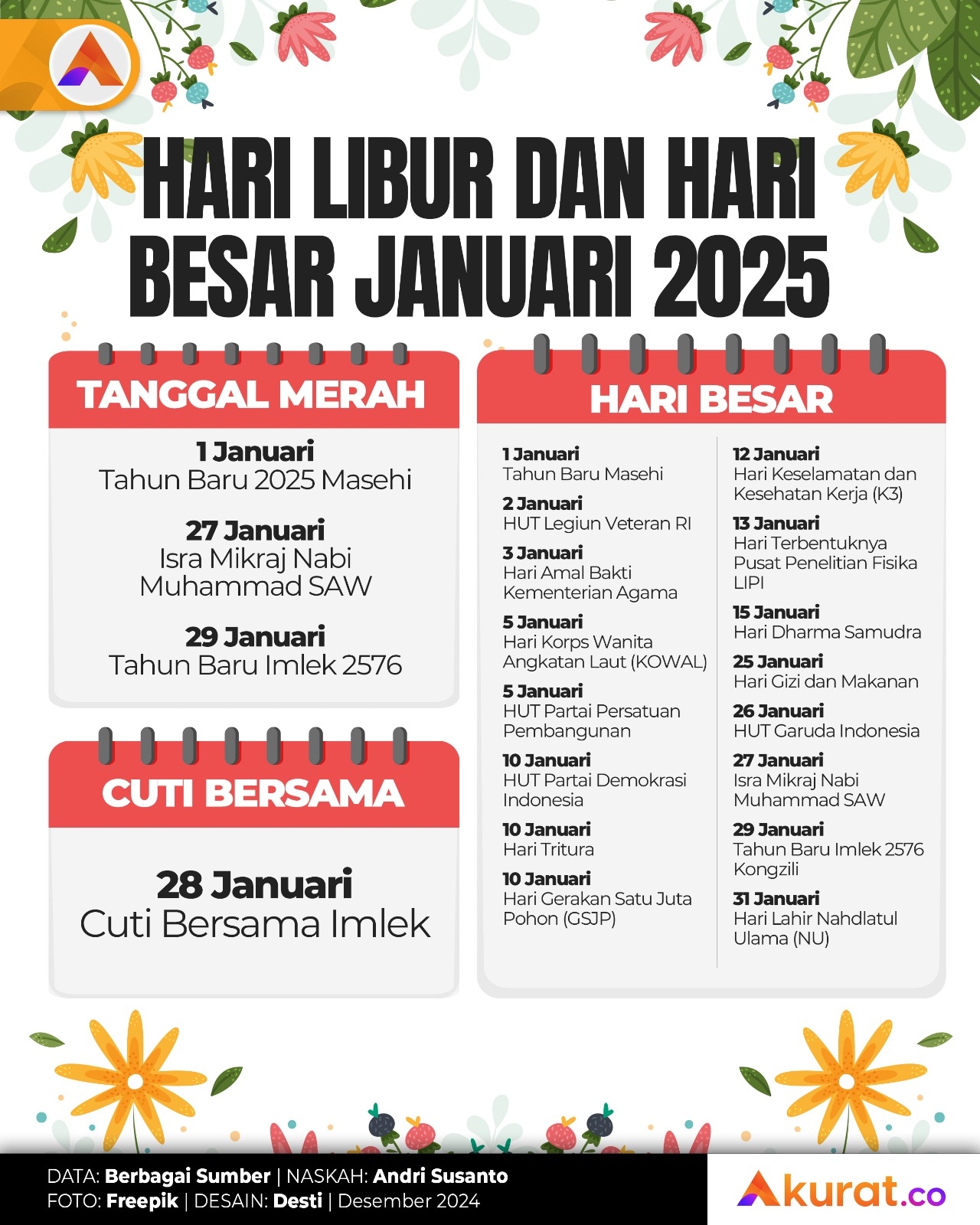 Hari Libur Januari