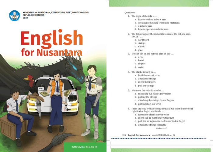 Kunci Jawaban Bahasa Inggris Kelas 9 Halaman 224 Kurikulum Merdeka, Pertanyaan Pilihan Ganda Worksheet 4.7!