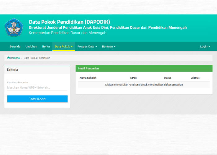 Cara Cek NPSN Sekolah Melalui Laman dapo.kemdikbud.go.id, Cukup via HP!