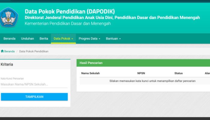 Cara Cek NPSN Sekolah Secara Online di dapo.kemdikbud.go.id, Mudah Untuk Registrasi Akun SNPMB