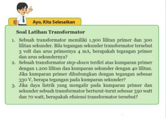 Kunci Jawaban IPA Kelas 9 Semester 2 Halaman 36: Soal Tentang Transformator
